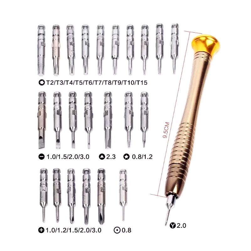 Отвёртки YaXun YX 388A T6, 1.2мм, металл, цвет: чёрный