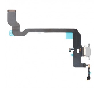 Шлейф для iPhone Xs на системный разъем/микрофон Серебро