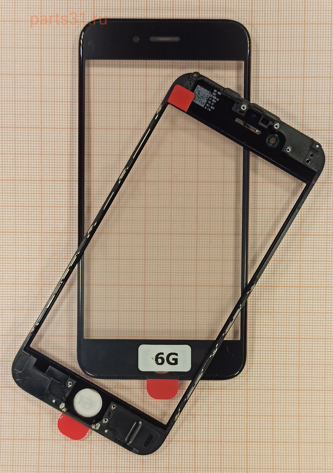 Стекло для переклейки iPhone 6 в сборе с рамкой и OCA пленкой Черный