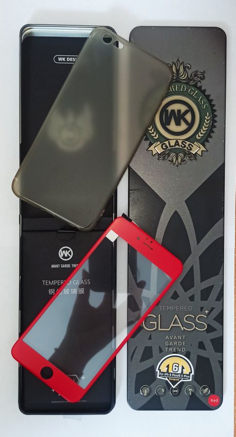 Защитное стекло для iPhone 6/6S + Чехол для iPhone 6S /6 “Красное” Подарочный набор WK